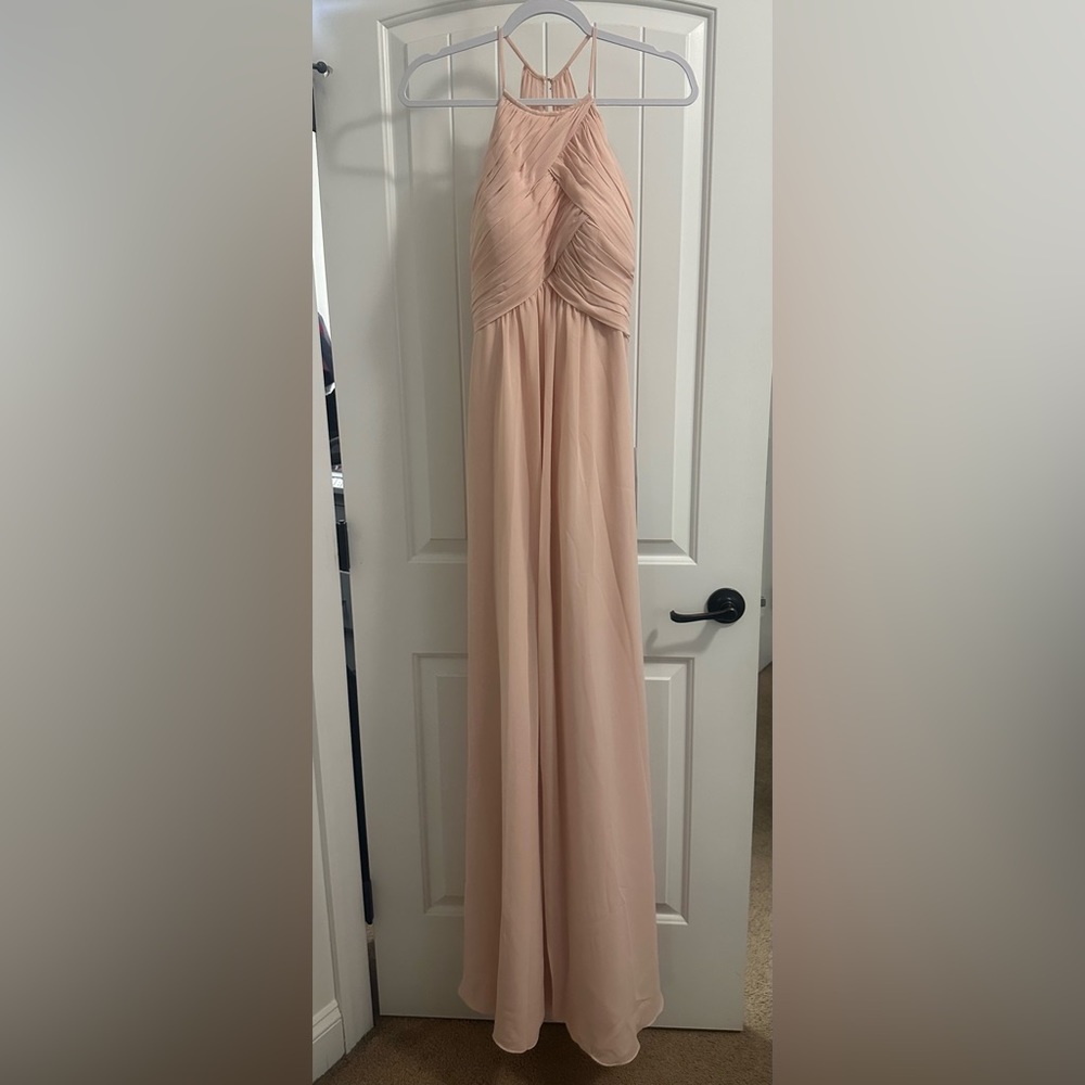 Morilee by Madeline Gardner Chiffon Bridesmaid Dress Blush NWT